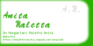 anita maletta business card